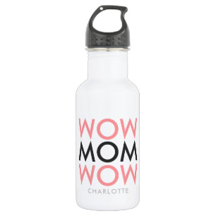 Mum Wow   Mother's Day Name Modern Pink Super Cute 532 Ml Water Bottle