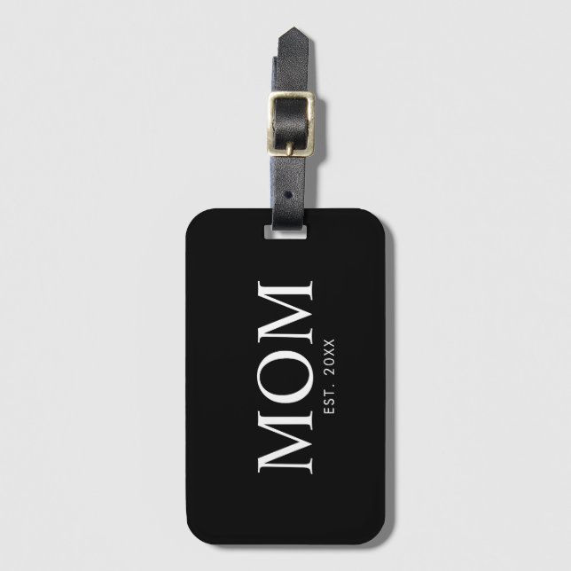 Mum Year Established Luggage Tag (Front Vertical)