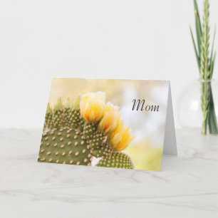 Mum Yellow cactus flowers Card