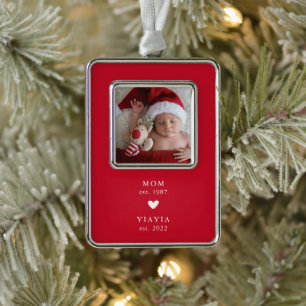Mum   Yiayia Year Est. Photo Christmas Ornament