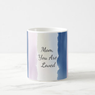 Mum You Are Loved Pastel Colour‑Block Coffee Mug