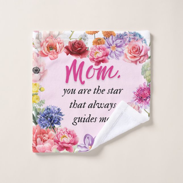 Mum, You Are My Guiding Star! – Heartfelt Mother’s Bath Towel Set (Wash Cloth)