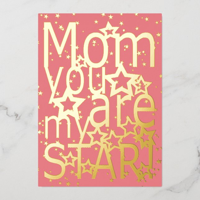 Mum You Are My Star Mother's Day Foil Holiday Card (Front)