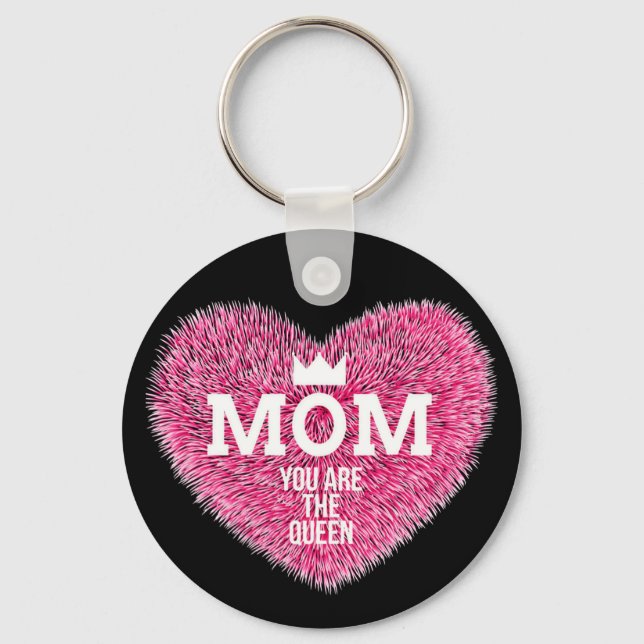 Mum You Are The Queen Button Keychain (Front)
