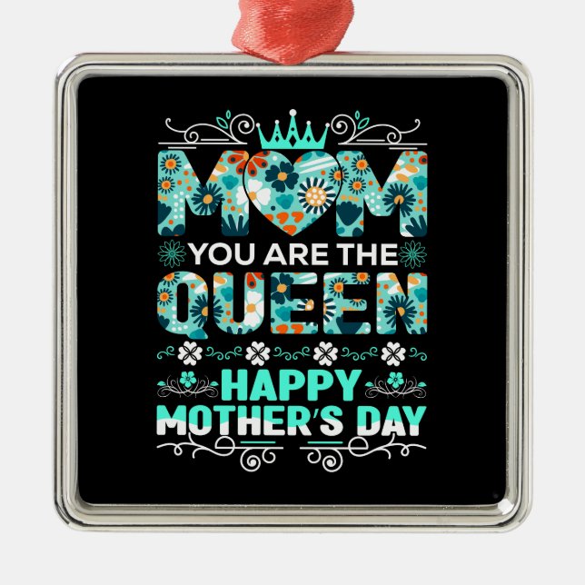 Mum You Are The Queen Metal Tree Decoration (Front)
