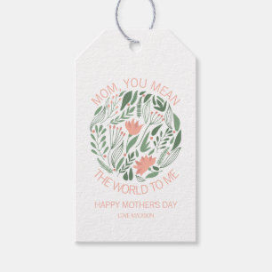 Mum You Mean The World To Me Mother's Day Gift Tag