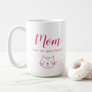 "Mum, you're purrfect" funny cute cat lover's Coffee Mug