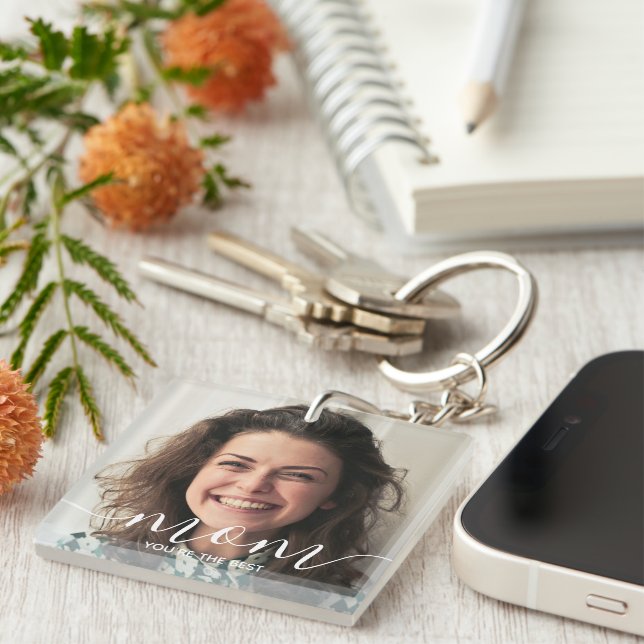 Mum You're The Best | Modern Classic Photo  Keycha Key Ring (Front Right)