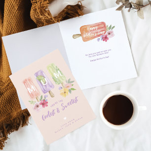 Mum You're the Coolest & Sweetest | Ice Pop floral Card