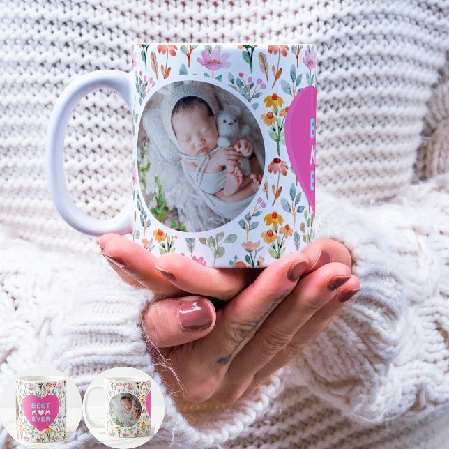 Mum You're the Wildflower: Personalised Photo Mug  (Mom You're the Wildflower: Personalized Photo Mug)