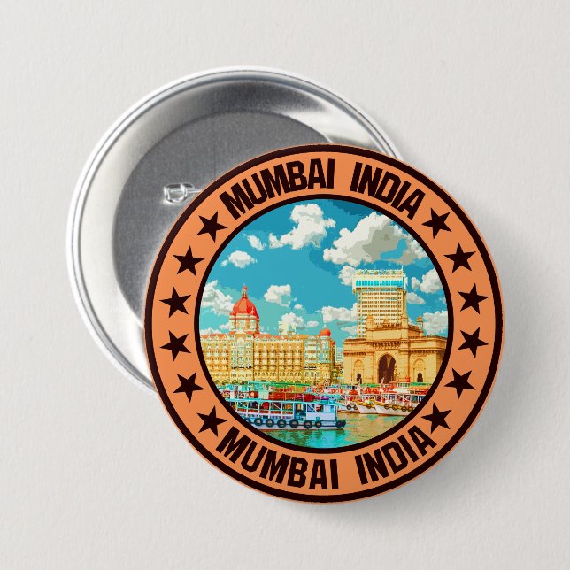 Mumbai                                             7.5 cm round badge (Front & Back)