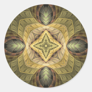 Mumbai Calling Abstract Geometric Pattern Classic Round Sticker