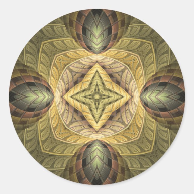 Mumbai Calling Abstract Geometric Pattern Classic Round Sticker (Front)