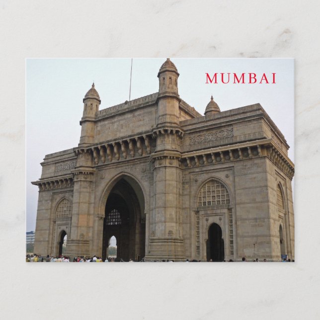 Mumbai Gateway of India view postcard (Front)