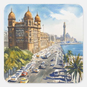 Mumbai in India Square Sticker