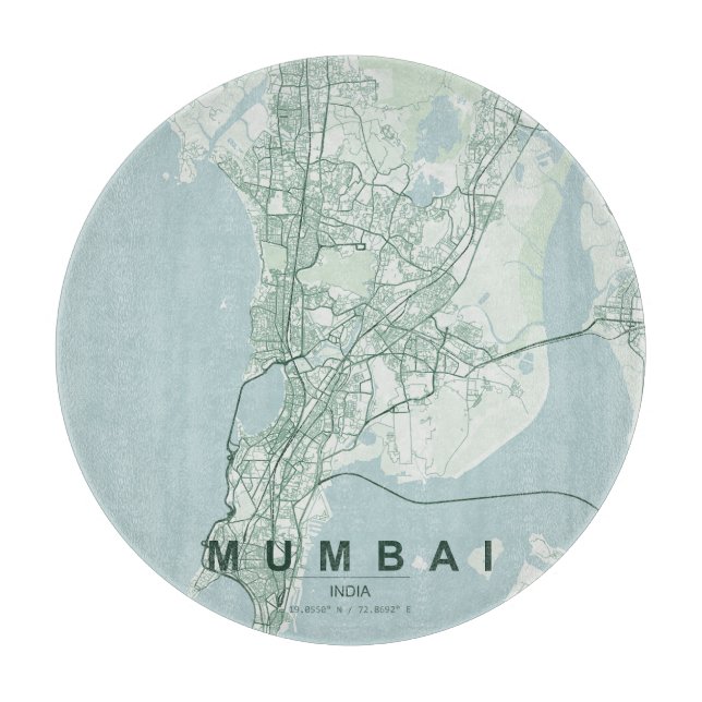 Mumbai India City Map Minimal Design Cutting Board (Front)