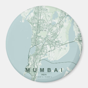 Mumbai India City Map Minimal Design Magnet