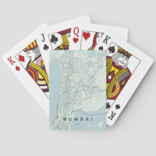 Mumbai India City Map Minimal Design Playing Cards