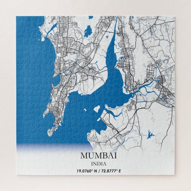 Mumbai India City Map Travel Simple Jigsaw Puzzle (Vertical)