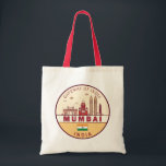 Mumbai India City Skyline Emblem Tote Bag<br><div class="desc">Mumbai minimalist,  colourful art design featuring monuments and landmarks of the city in India.</div>