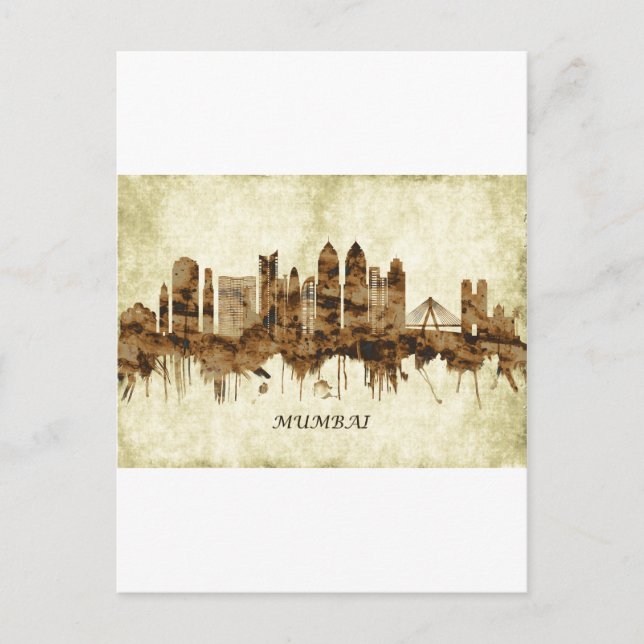 Mumbai India Cityscape Invitation Postcard (Front)