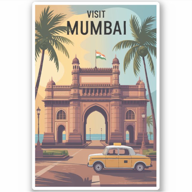 Mumbai India Gateway of India Illustration Travel  (Front)