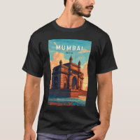 Mumbai India Illustration Travel Art Vintage