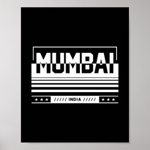 Mumbai India Modern Typography Graphic Design Poster