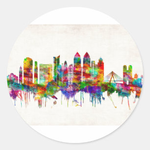 Mumbai India Skyline Classic Round Sticker