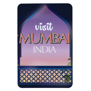 Mumbai India vintage style travel poster Magnet