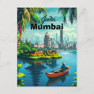 Mumbai India wall art - India, Mumbai poster, Mumb Postcard