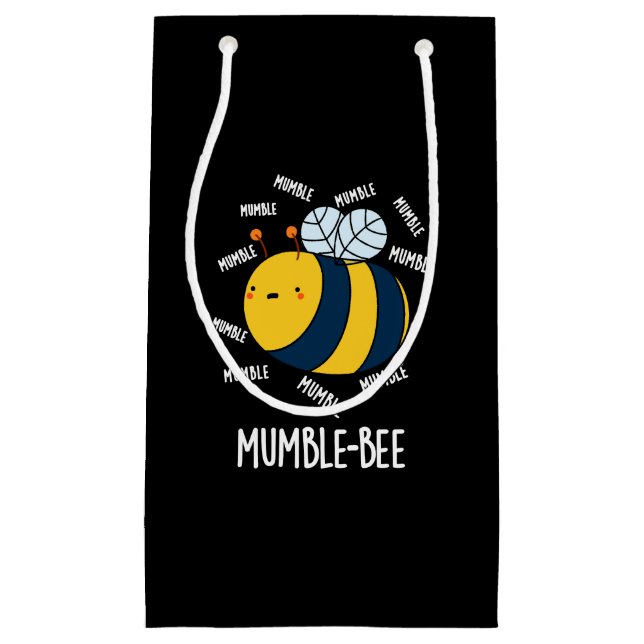 Mumble Bee Funny Insect Pun Dark BG Small Gift Bag (Front)