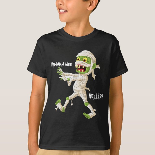 Mumm mee Helllp! Kid’s Halloween T-Shirt (Front)