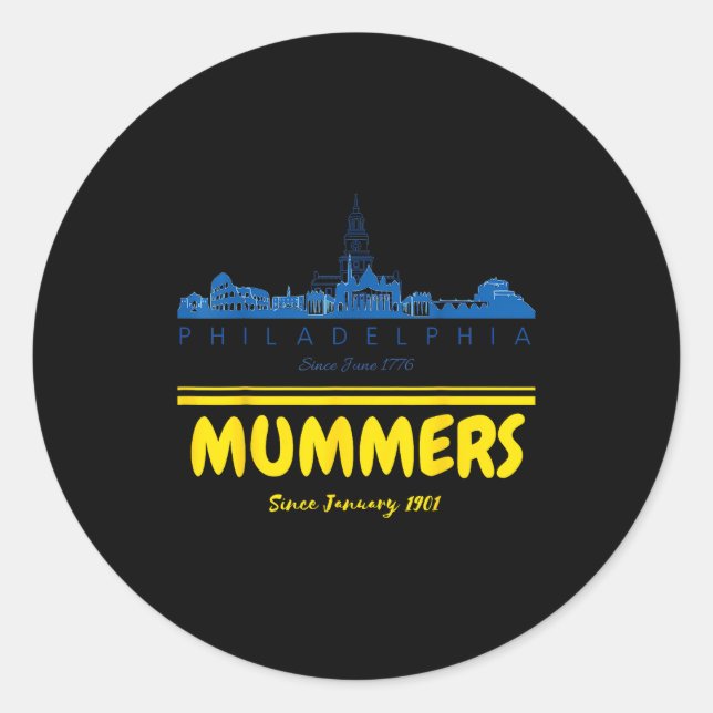 Mummers Day New Years Shirt Funny  Classic Round Sticker (Front)