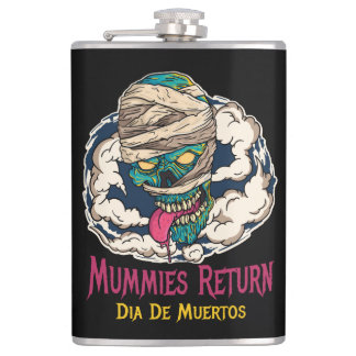 Mummies Dia De Muertos - Day of the Dead Thermal T Hip Flask