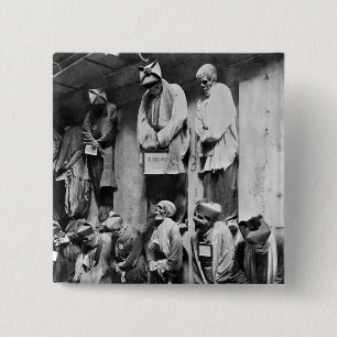 Mummies of catacomb in Palermo, Italy 15 Cm Square Badge