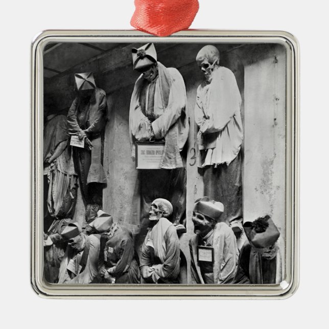 Mummies of catacomb in Palermo, Italy Metal Tree Decoration (Front)