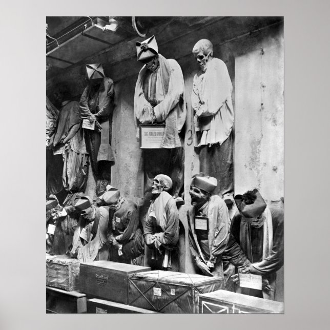 Mummies of catacomb in Palermo, Italy Poster (Front)