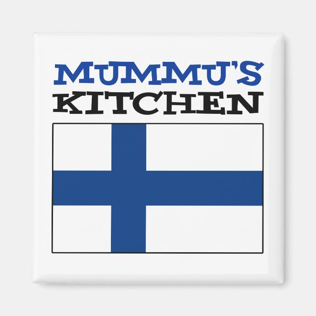 Mummu's Kitchen With Flag Of Finland Magnet (Front)