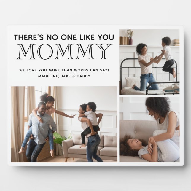 Mummy 3 Photo Collage Childrens Names Plaque (Front)