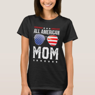 Mummy 4th Of July Womens All American Mum Us Flag T-Shirt