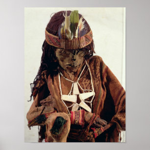 Mummy adorned with bone jewellery, c.200 BC Poster