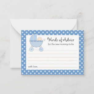Mummy Advice Card Baby Shower Carriage   Pink
