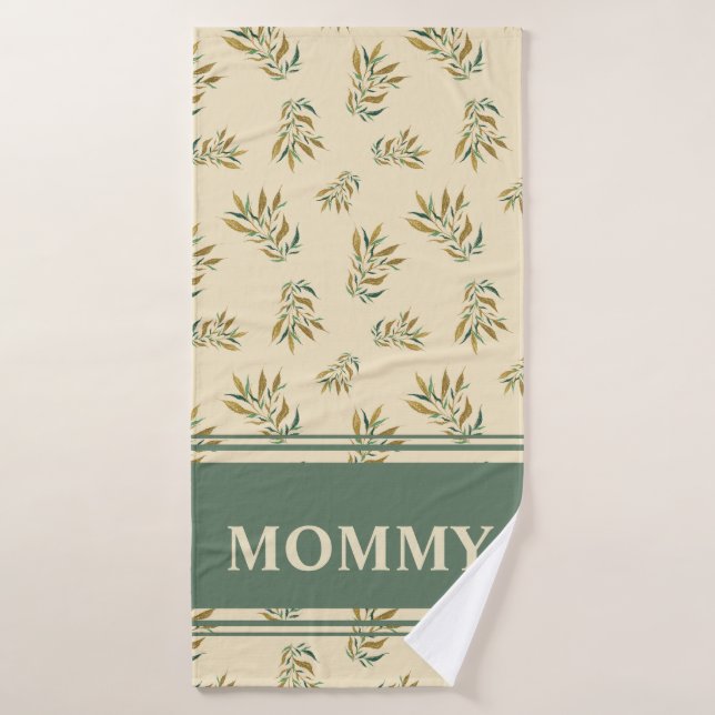 Mummy Aesthetic Botanical Gold Twigs Bath Towel (Bath Towel)
