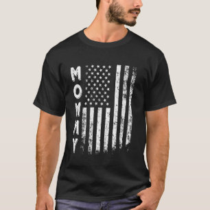 Mummy America Flag Mother's Day 4th of July Women T-Shirt