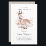 Mummy and Baby Deer Fall Baby Shower Invitation<br><div class="desc">Invite your guests to your baby shower with this customisable baby shower invitation. It features watercolor illustrations of adorable mummy and baby deer with cotton and botanical accents. Personalise this woodland baby shower invitation by adding your event details. This deer baby shower invitation is perfect for gender neutral baby showers...</div>