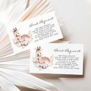 Mummy and Baby Deer Woodland Book Request Card