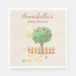 Mummy and Baby Duck Cute Baby Shower Napkin