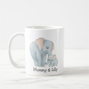 Mummy and Baby Elephant – Custom Family Mug
