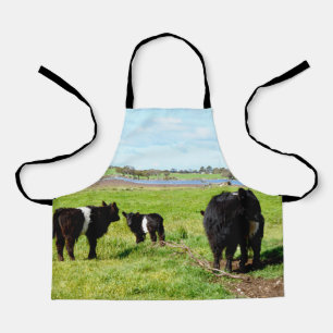 Mummy And Baby Galloway Cows, Kids Fullprint Apron